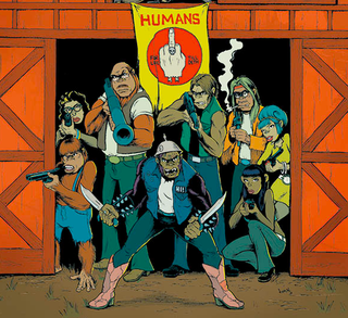 The Humans #8 cover by Tom Neely